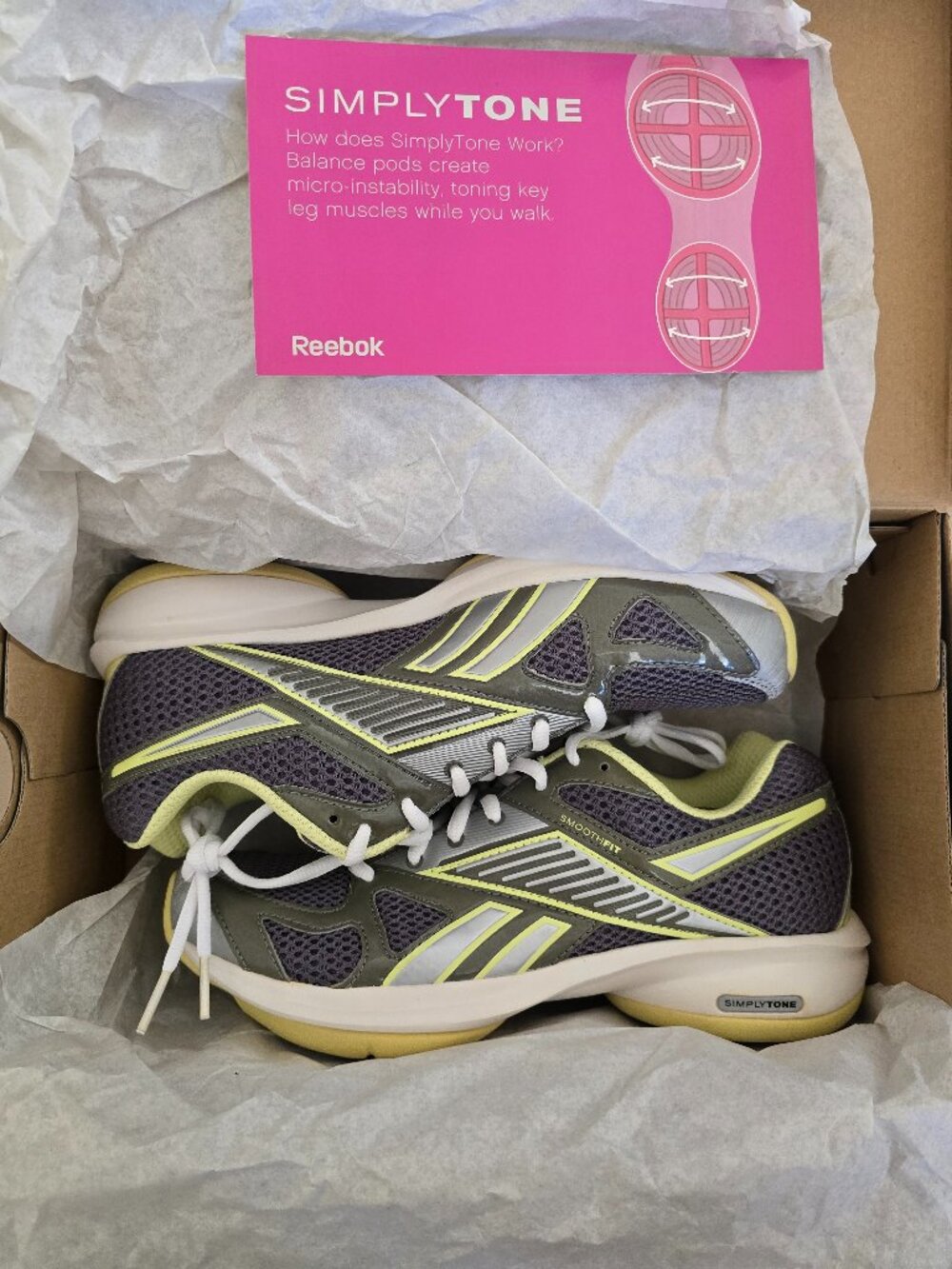 Reebok SimplyTone Walking Shoes | NIB | Gray/Citron | Women's 7.5 | Discontinued